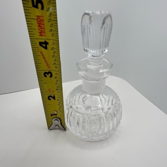 Vintage Waterford Crystal Emerald Cut Round Perfume Bottle With Stopper - Picture 6 of 7